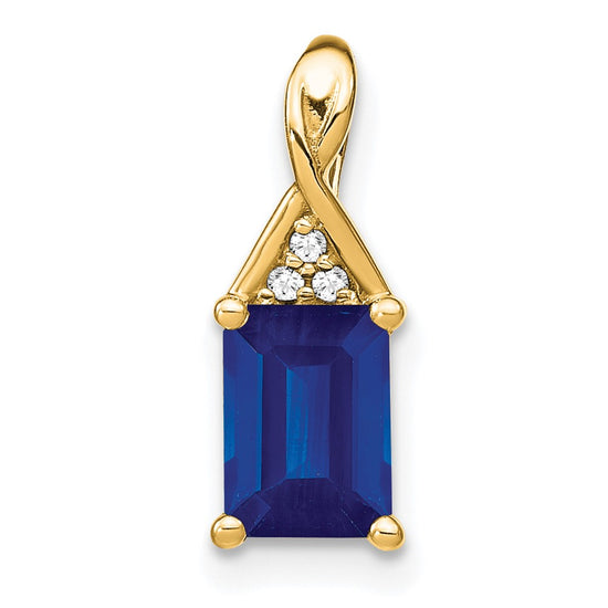 Rectangle Gemstone & Diamond Pendants