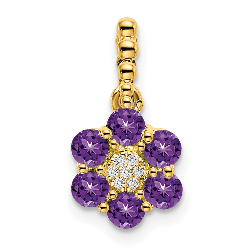 Gemstone and Diamond Floral Pendants