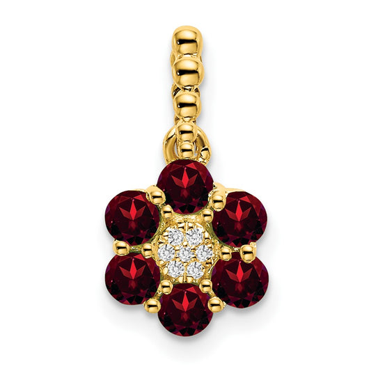 Gemstone and Diamond Floral Pendants