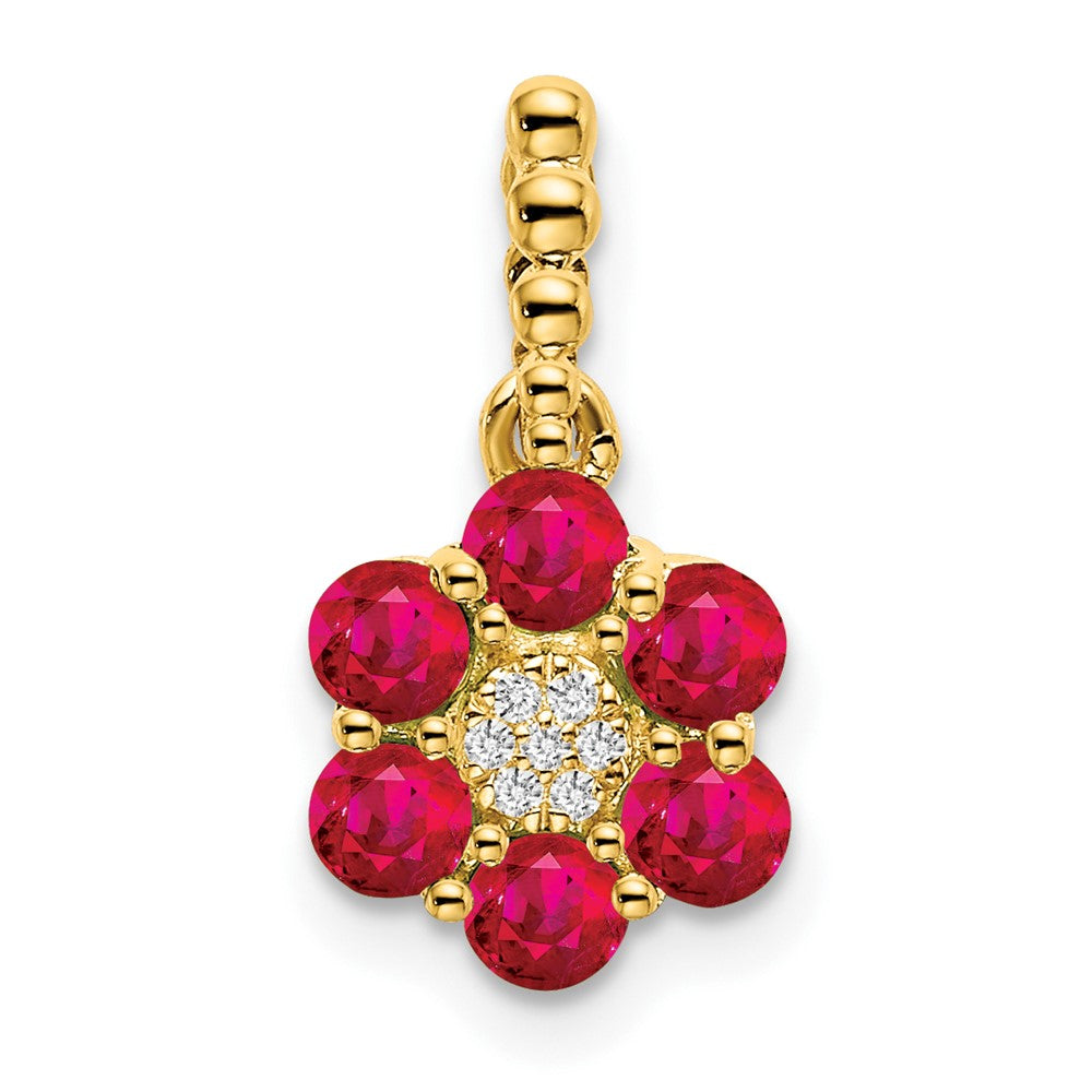 Gemstone and Diamond Floral Pendants