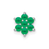 14k White Gold Emerald Floral Chain Slide
