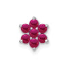 14k White Gold Ruby Floral Chain Slide