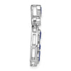 14k White Gold Pear and Marquise Sapphire and Diamond Circle Chain Slide