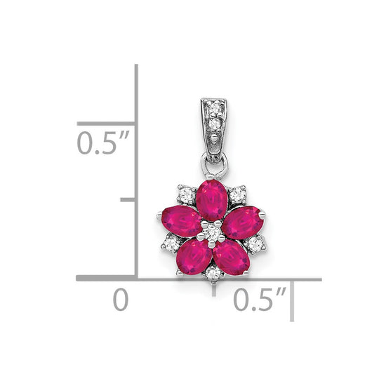 Gemstone & Diamond Floral Pendants