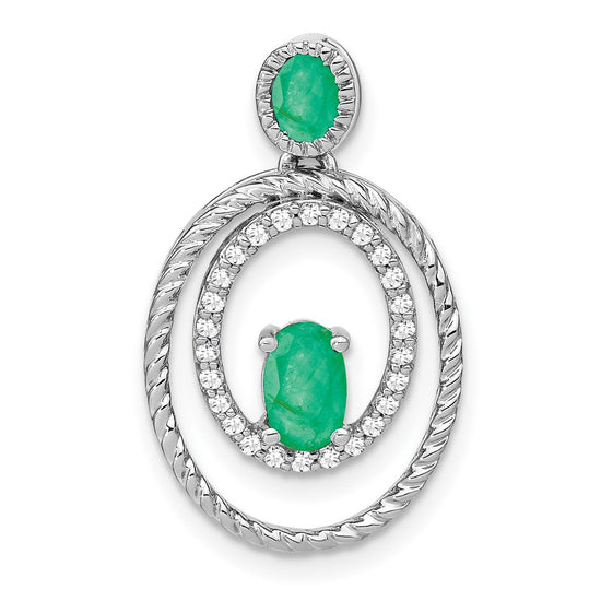 Gemstone & Diamond Ovals Pendants