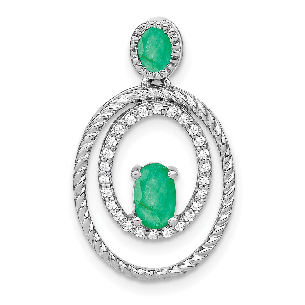Gemstone & Diamond Ovals Pendants