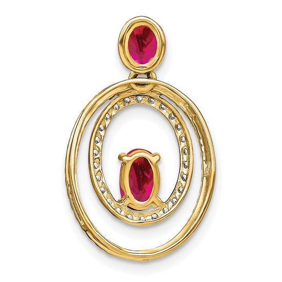 Gemstone & Diamond Ovals Pendants