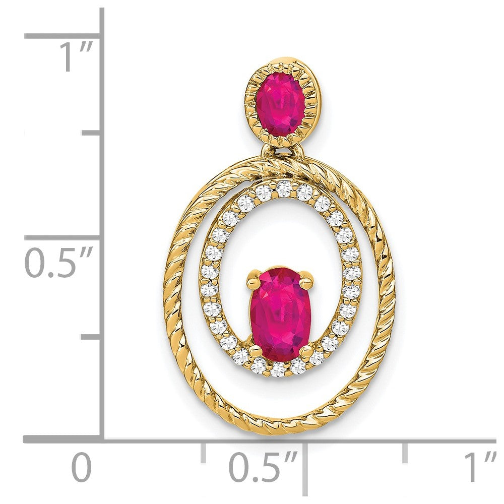 Gemstone & Diamond Ovals Pendants