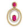 Gemstone & Diamond Ovals Pendants