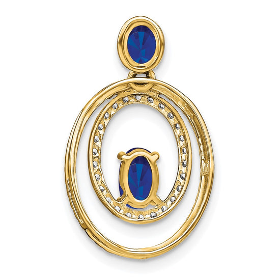 Gemstone & Diamond Ovals Pendants