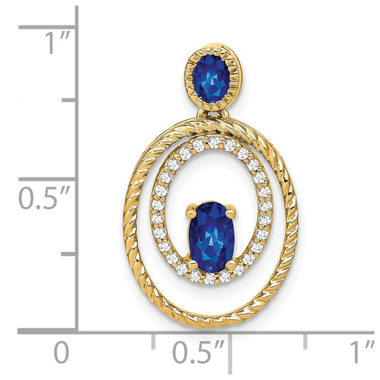Gemstone & Diamond Ovals Pendants