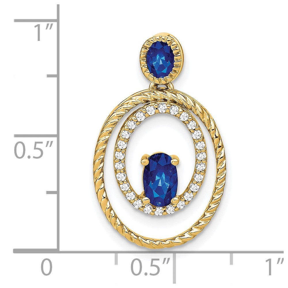 Gemstone & Diamond Ovals Pendants