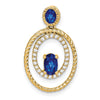 Gemstone & Diamond Ovals Pendants
