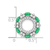 14k White Gold Marquise Emerald and Diamond Circle Chain Slide