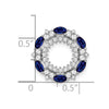 14k White Gold Marquise Sapphire and Diamond Circle Chain Slide