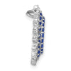 14k White Gold Sapphire and Diamond Sunburst Chain Slide
