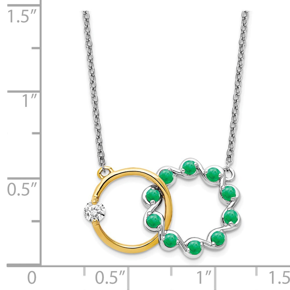 Gemstone and Diamond Circles Necklace