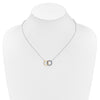 14k Two-tone Sapphire and Diamond Interlocked Rings 18 inch Necklace