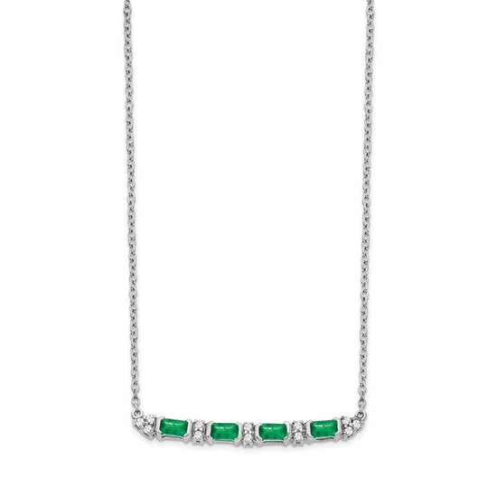 Gold Diamond and Gemstone Bar Necklace
