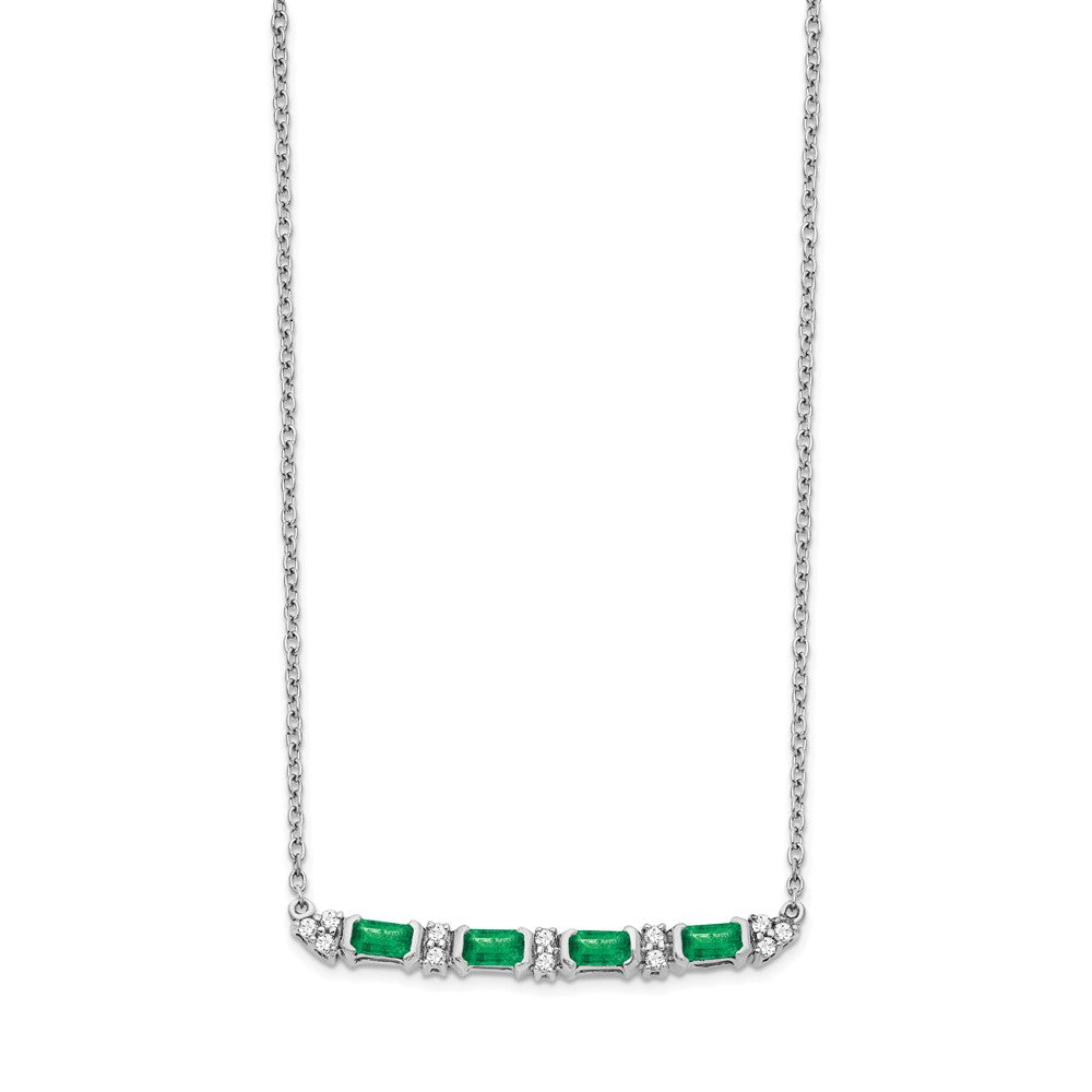Gold Diamond and Gemstone Bar Necklace