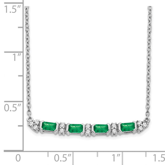 Gold Diamond and Gemstone Bar Necklace