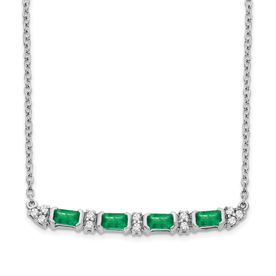 Gold Diamond and Gemstone Bar Necklace