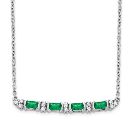 Gold Diamond and Gemstone Bar Necklace