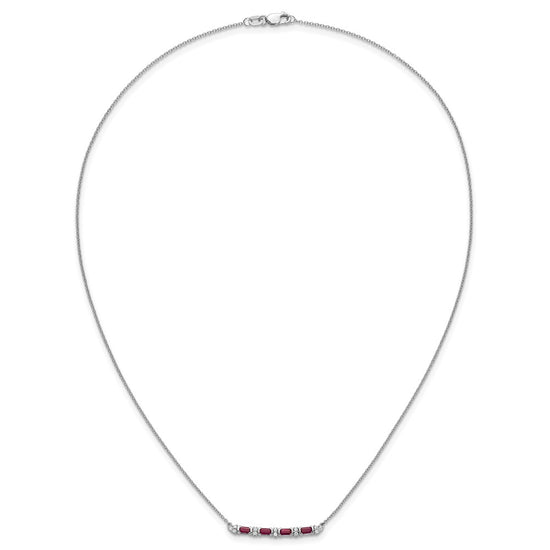 Gold Diamond and Gemstone Bar Necklace