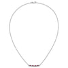 Gold Diamond and Gemstone Bar Necklace