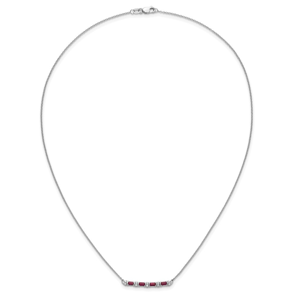 Gold Diamond and Gemstone Bar Necklace