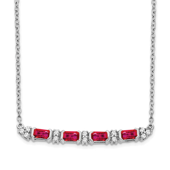 Gold Diamond and Gemstone Bar Necklace