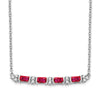Gold Diamond and Gemstone Bar Necklace