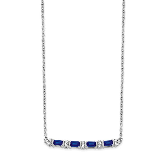 Gold Diamond and Gemstone Bar Necklace