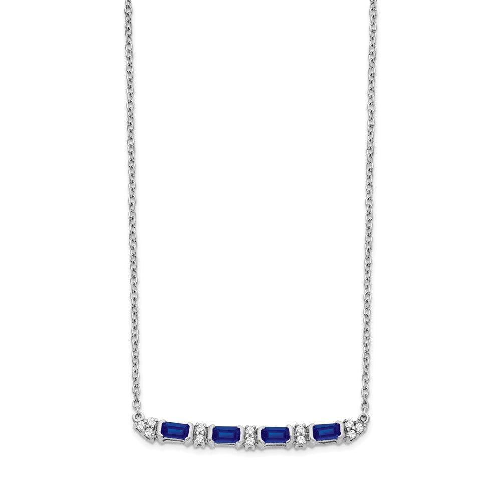 Gold Diamond and Gemstone Bar Necklace