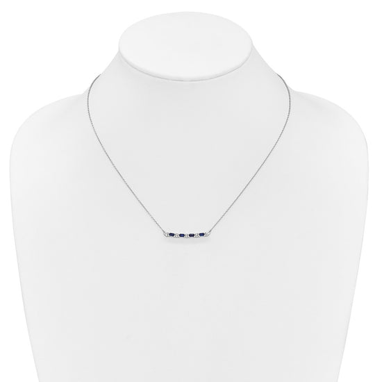 Gold Diamond and Gemstone Bar Necklace