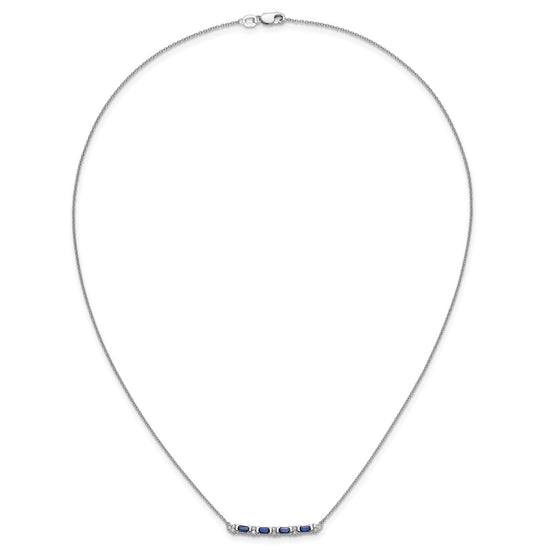Gold Diamond and Gemstone Bar Necklace