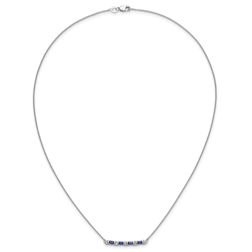 Gold Diamond and Gemstone Bar Necklace