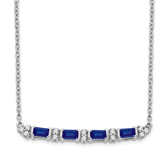 Gold Diamond and Gemstone Bar Necklace