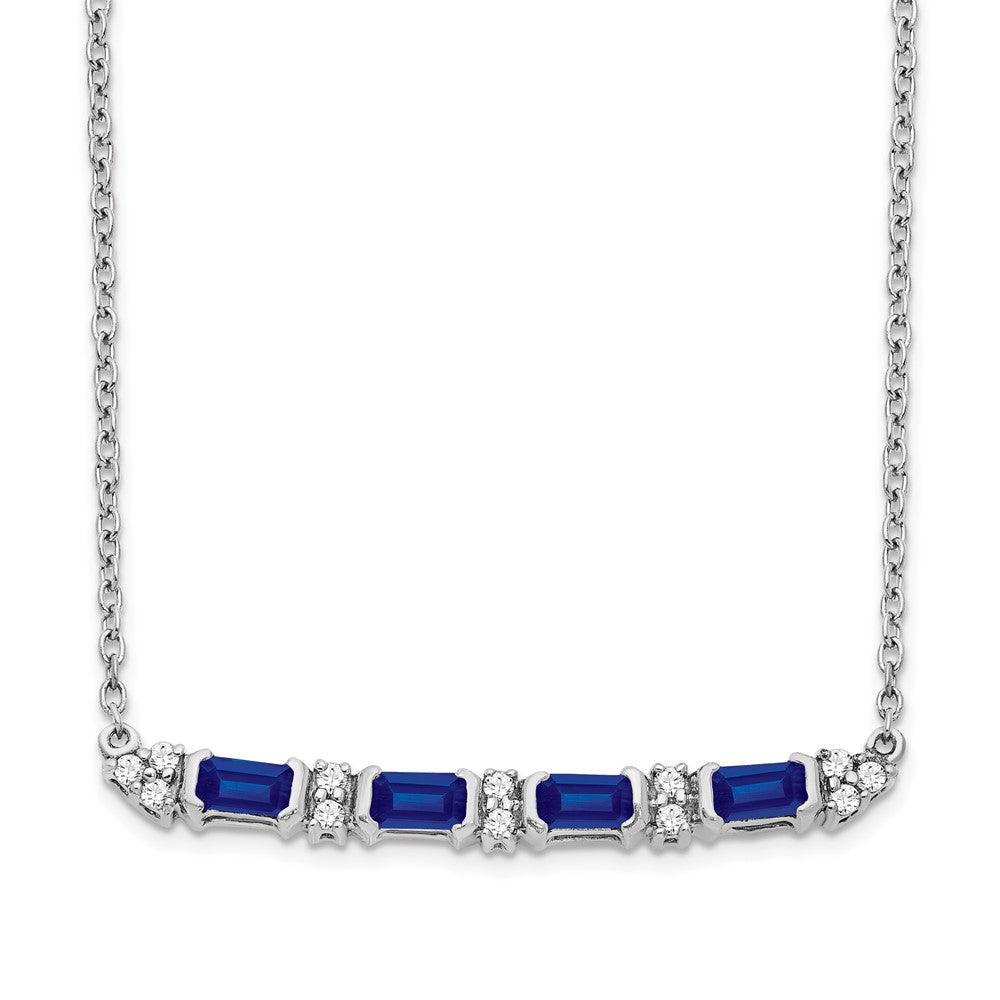 Gold Diamond and Gemstone Bar Necklace