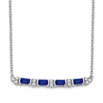 Gold Diamond and Gemstone Bar Necklace