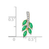 14k Marquise Emerald and Diamond Leaf Chain Slide