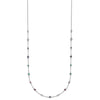14k White Gold Ruby/Sapphire/Emerald/White Topaz 18 inch Station Necklace