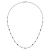 14k White Gold Ruby/Sapphire/Emerald/White Topaz 18 inch Station Necklace