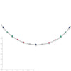 14k White Gold Ruby/Sapphire/Emerald/White Topaz 18 inch Station Necklace