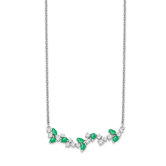 Gemstone & Diamond Floral Bar Necklaces