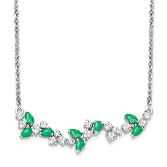Gemstone & Diamond Floral Bar Necklaces