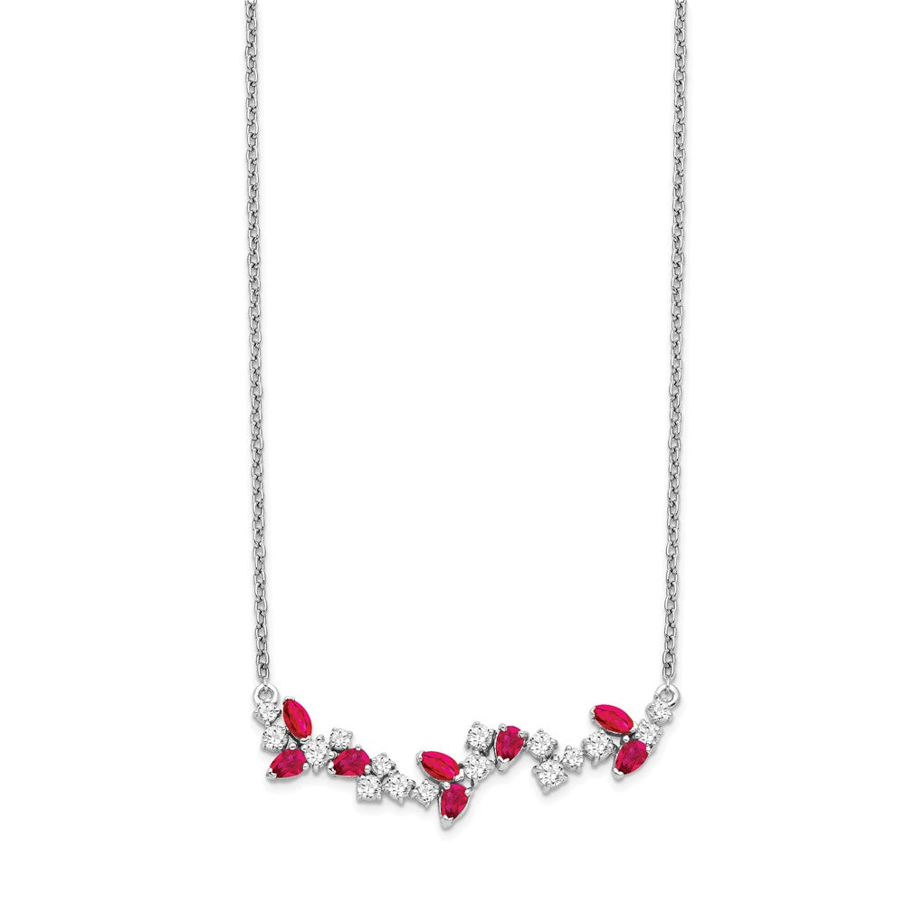 Gemstone & Diamond Floral Bar Necklaces