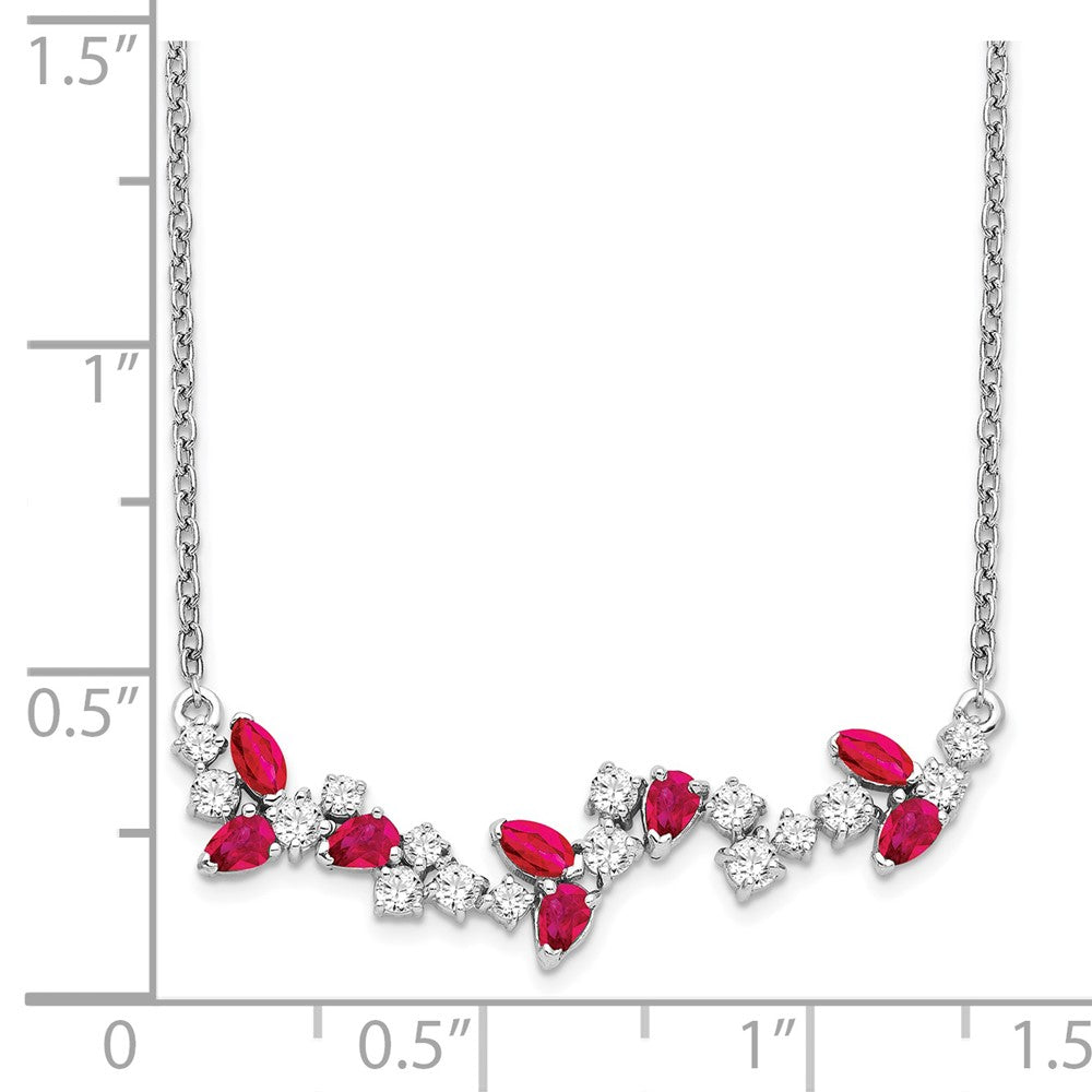 Gemstone & Diamond Floral Bar Necklaces