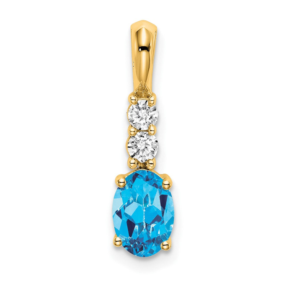 Oval Gemstone & Diamond Pendants
