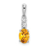 Oval Gemstone & Diamond Pendants